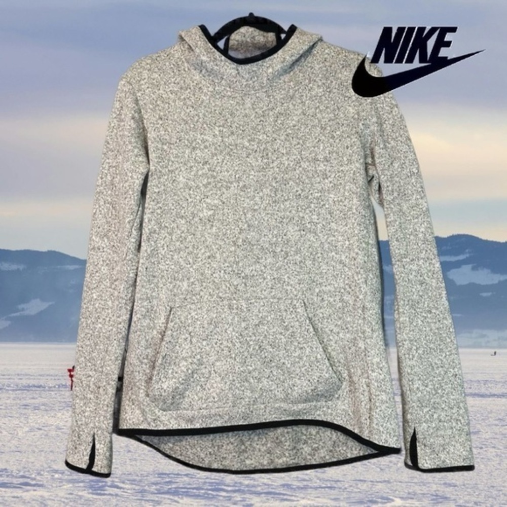 Nike Hoodie Fleece Grey Hoodie w/  thumb holes in EUC/Like New​